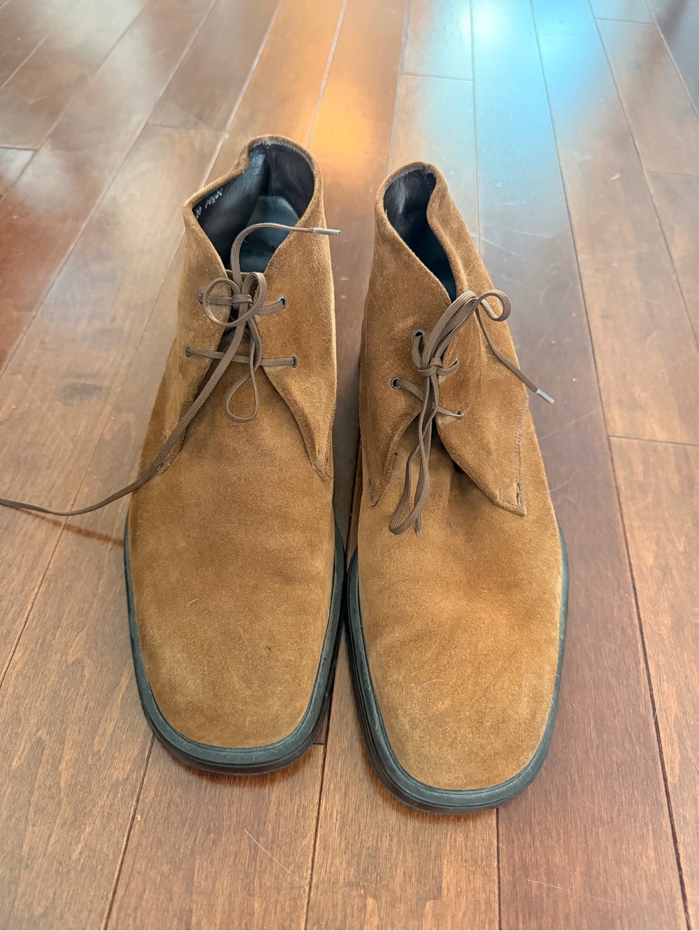 Salvatore Ferragamo Tan Suede Chukka Boots